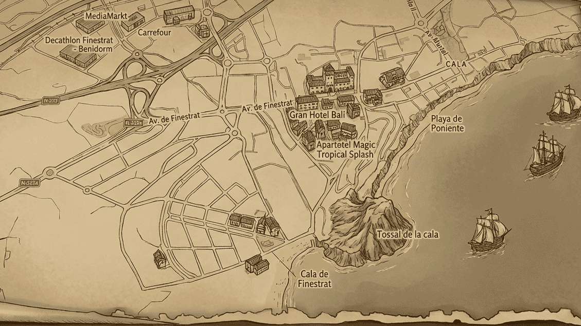 Map style image for Almorada Concept